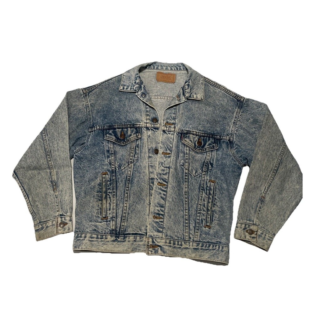 Vintage 1985 Levi’s Size M Acid Wash Denim Jean Trucker Jacket 70507 0219 USA